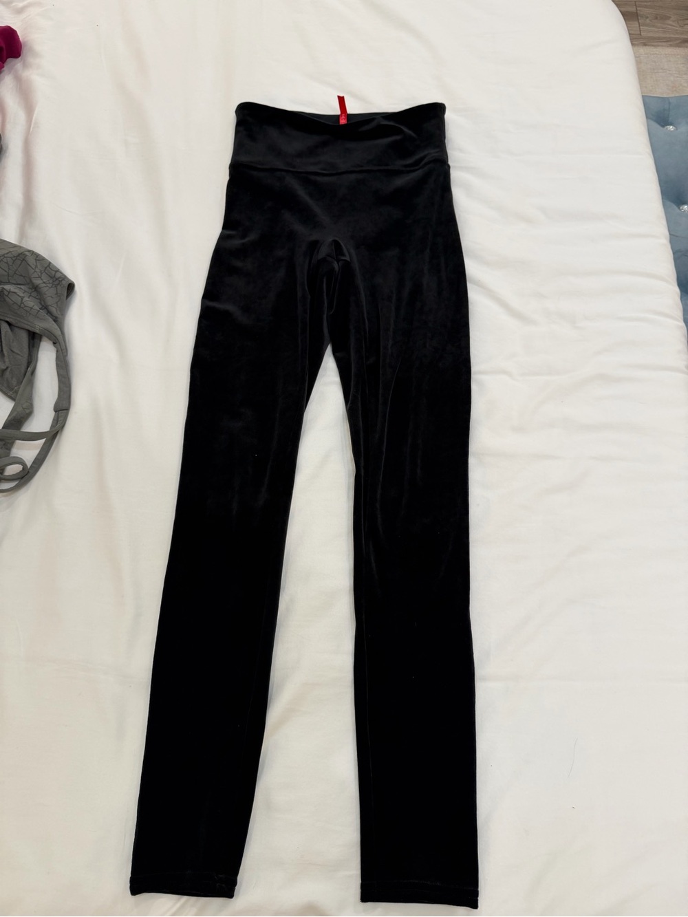 SPANX Black Leggings with Red Brand Tag